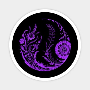 Purple circle floral Magnet